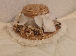 Sweet antique doll hat chapeau bisque German or French doll 5
