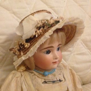 Sweet antique doll hat chapeau bisque German or French doll 6