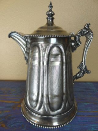 Very Early 1860 Rogers Smith & Co Silverplate Double Wall Pitcher,  Haven,  Ct