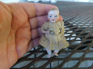 Antique Dressed Small All Bisque Baby