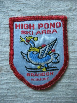 High Pond Ski Area Cloth Patch Brandon (hubbardton) Vt Out Of Business