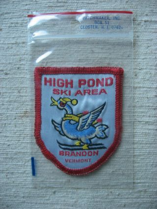 High Pond Ski Area cloth patch Brandon (Hubbardton) VT out of business 3