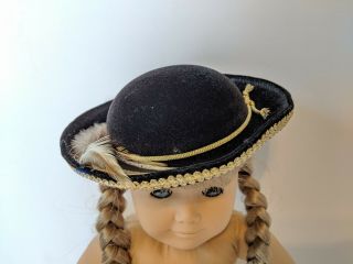 Vintage American Girl Black Feathered Felt Hat
