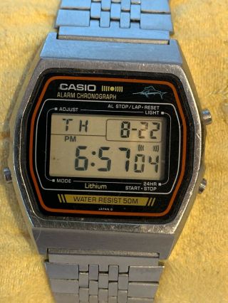 Vintage Casio Marlin W - 35 W35 Steel Digital LCD Watch 248 Module 2