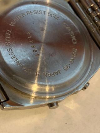 Vintage Casio Marlin W - 35 W35 Steel Digital LCD Watch 248 Module 8