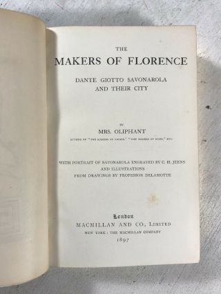 Makers Of Florence Dante Savonarola Antique Leather Bound Book History 7