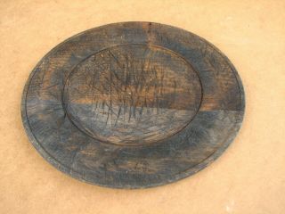 Old Antique Primitive Wooden Bread Board Plate Plank Tray Trencher Rustic Farm