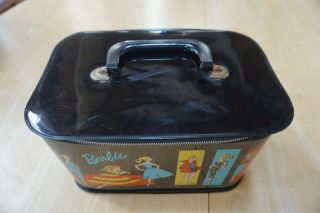 VINTAGE Barbie Carrying Case By Ponytail Black Train Travel Case 1961 8