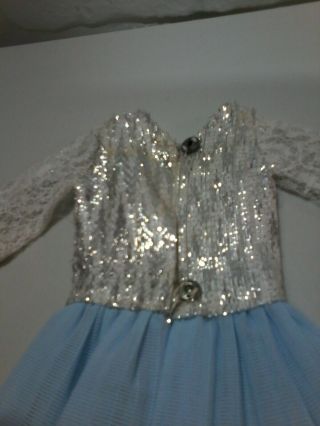 Vtg Shillman Clone Silver/Baby Blue Partydress MT 4