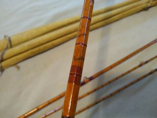 Vintage Hardy Featherweight Fly - Fishing Rod Split Bamboo 3pc,  extra tip.  1910 3