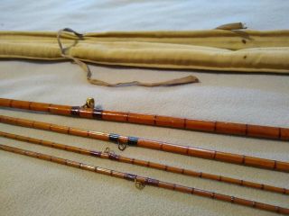 Vintage Hardy Featherweight Fly - Fishing Rod Split Bamboo 3pc,  extra tip.  1910 7