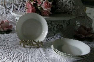 Set Of 4 Antique White Haviland Schleiger1 Ranson Soup Salad Bowls