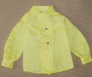 Vintage Yellow Cotton Blouse For Barbies Midi Mood 3407 From 1971 - 72