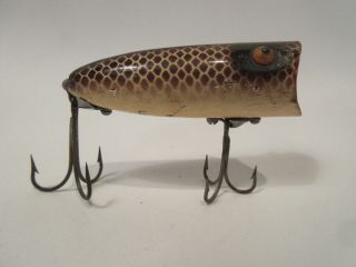 Vintage Heddon Baby Lucky 13 Lure Brown Scale Tack Eyes Uncatalogued Tough Color
