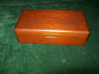 Antique Mahogany Box - Lined With Purple Felt - 22 C.  M.  X 11 C.  M.  X 6 C.  M.  Approx