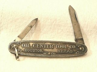 Early Antique Advertisement Pocket Knife Folding Pocket Knives Oil Center Tool