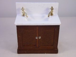 Set of Vintage Dollhouse Miniatures Wood Bath Tub Sink Toilet 11 5