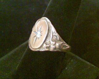 Antique Brass Art Deco / Art Nouveau Nude Diamond Ring (size 10) - Crown Mark 2