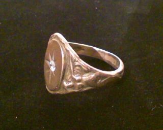 Antique Brass Art Deco / Art Nouveau Nude Diamond Ring (size 10) - Crown Mark 7