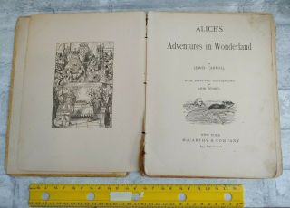 Antique Late 1800s ALICE ' S ADVENTURES IN WONDERLAND by Lewis Carroll Hardcover 4