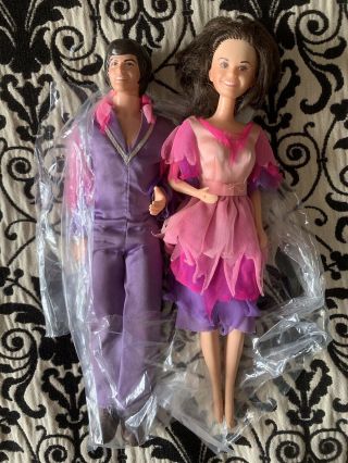 Vintage 1970s Celebrity Donny And Marie Osmond Barbie Dolls W/original Clothes