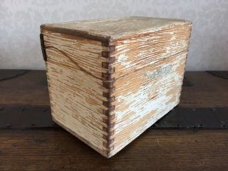 Antique Shaw Walker Distressed Wooden Library Index Card Box - Vintage/shabby