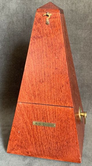 Vintage Seth Thomas Wooden Metronome Music Timer Wood 9 " Tall 8