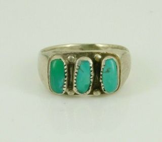 Vintage Southwestern Sterling Silver Turquoise Ring Size 8.  25 Signed