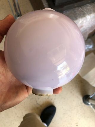 Antique Pale Purple Lavender Milk Glass Lightning Rod Globe Ball 4 1/2 "