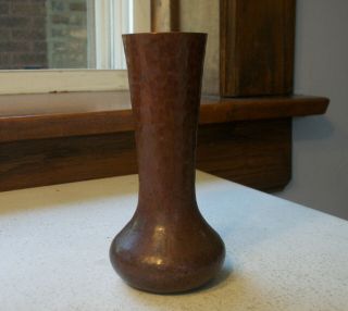 Small Arts And Crafts Hand Hammered Copper Vase 5 3/4 Inches