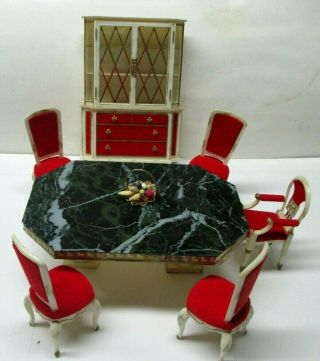 Vintage Ideal Petite Princess Dollhouse Furniture Dining Room Set