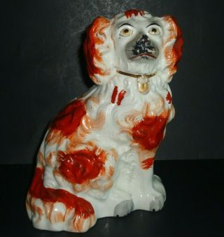 Antique English Staffordshire Spaniel Ceramic Dog Right Facing