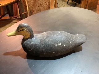 Antique Primitive Hand Carved Hollow Wood Duck Decoy For Hunting (3)