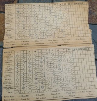 Scorecards Antique 1890s? Baseball Teams Rochester Vs Buffalo Ny Amole Thielman