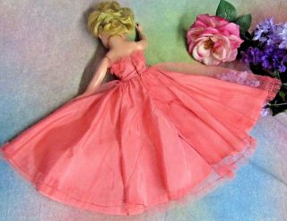 VINTAGE 1950 Sweet Sue CISSY Revlon DOLL DRESS coral TAFFETA tulle NETTING 18 