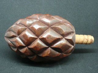 Antique Maple Bed Head Foot Board Finial Pineapple Pinecone Wood Replacement 3 "