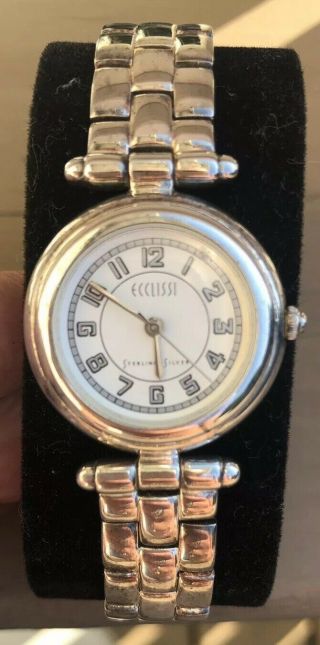 Vintage Ladies Ecclissi Sterling Silver Watch Marked 925