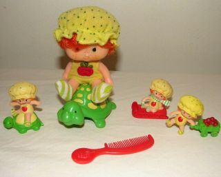 Vintage Strawberry Shortcake Apple Dumplin Doll Tea Time Turtle Pet,  Minis