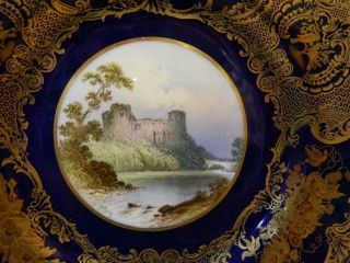 Spode Copeland ' s Barnyard Castle Cabinet Plate Ornate Gold Trim Antique [c] 3
