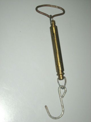 Vintage Fish Hanging Spring Scale Chatillon Model In - 30 Lb Solid Brass W Handle