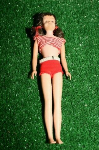 1965 - 1968 Skooter Barbie Doll Straight Leg Brunette 1040 Skipper Friend Scooter