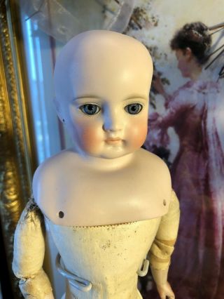 As Found Antique 166 Closed Mouth Solid Dome Doll Young Lady Doll