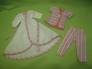 Vintage 1957 Betsy Mccall 8 " Doll B23 Brunch Time Pajama Set & Bath Robe Outfit