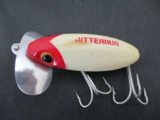 Vintage Fred Arbogast Jitterbug Red & White Fishing Lure & Booklet 2