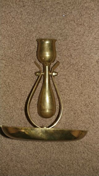 Antique? Skultuna 69 Solid Brass Pivoting (nautical?) Candlestick Holder