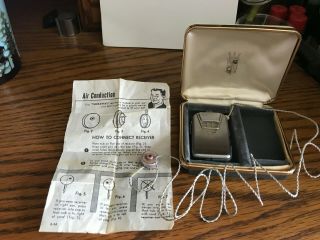 Vtg Antique Early Sonotone Hearing Aid W/ Box