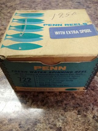 Penn 722 reel with box,  Instructions,  Extra Spool 5