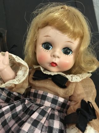 Vintage 1953 Madame Alexander - Kins Slnw 8 " Doll Triple Stitched Hair Rosy Cheeks