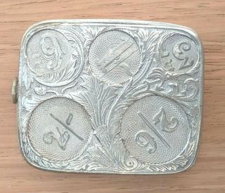 Antique Victorian Coin Holder Nickel Plated Made In England Circa 1880