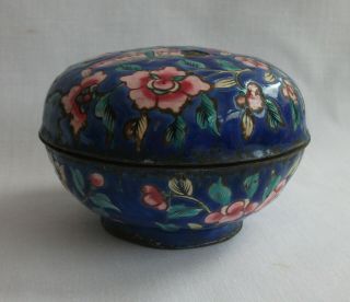 18th / 19th Century Chinese Enamel Copper Canton Bowl And Lid